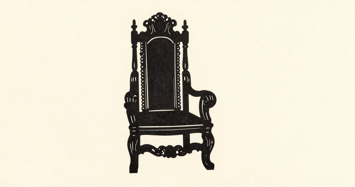 A large, ornate patriarchal throne with a high back, positioned in a quiet hall.